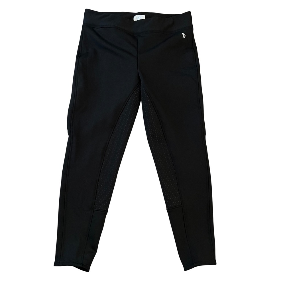 Horze Black Silicone Full Seat Equestrian Riding Tights Breeches Women USA 38